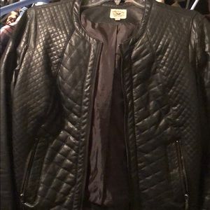Faux black leather jacket